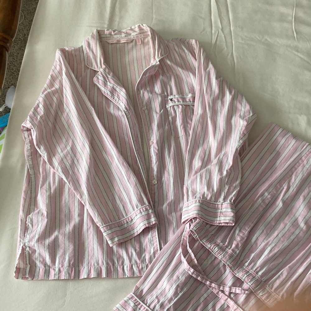 Victoria's Secret Pink and White Pajama Set medium